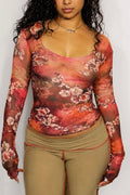 Endless Summer Floral Mesh Long Sleeve